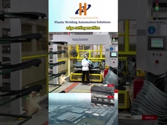 Роботы режут пластиковые детали после ротоформовки