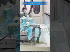 Линия оклейки автомобильного интерьера с роботизированной клеевой системой, активацией в печи и горячим прессованием